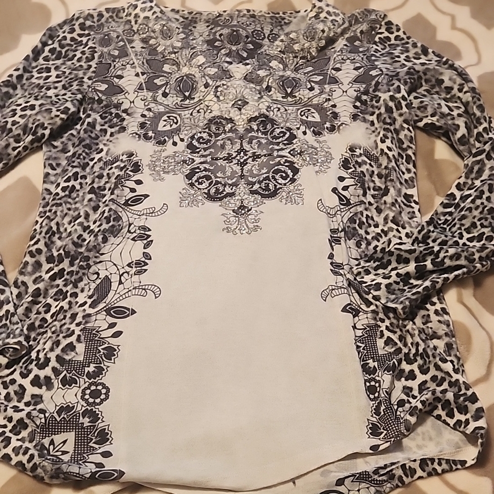 Floral  Bling Women's Tunic  Top